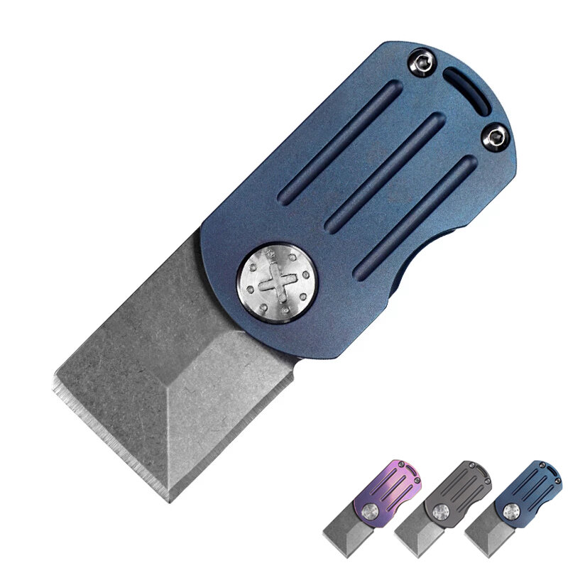 Miniaturowy składany nóż SEEKNITE z ostrzem D2 o długości 73 mm i rękojeści z tytanu, narzędzie kieszonkowe EDC i breloczek