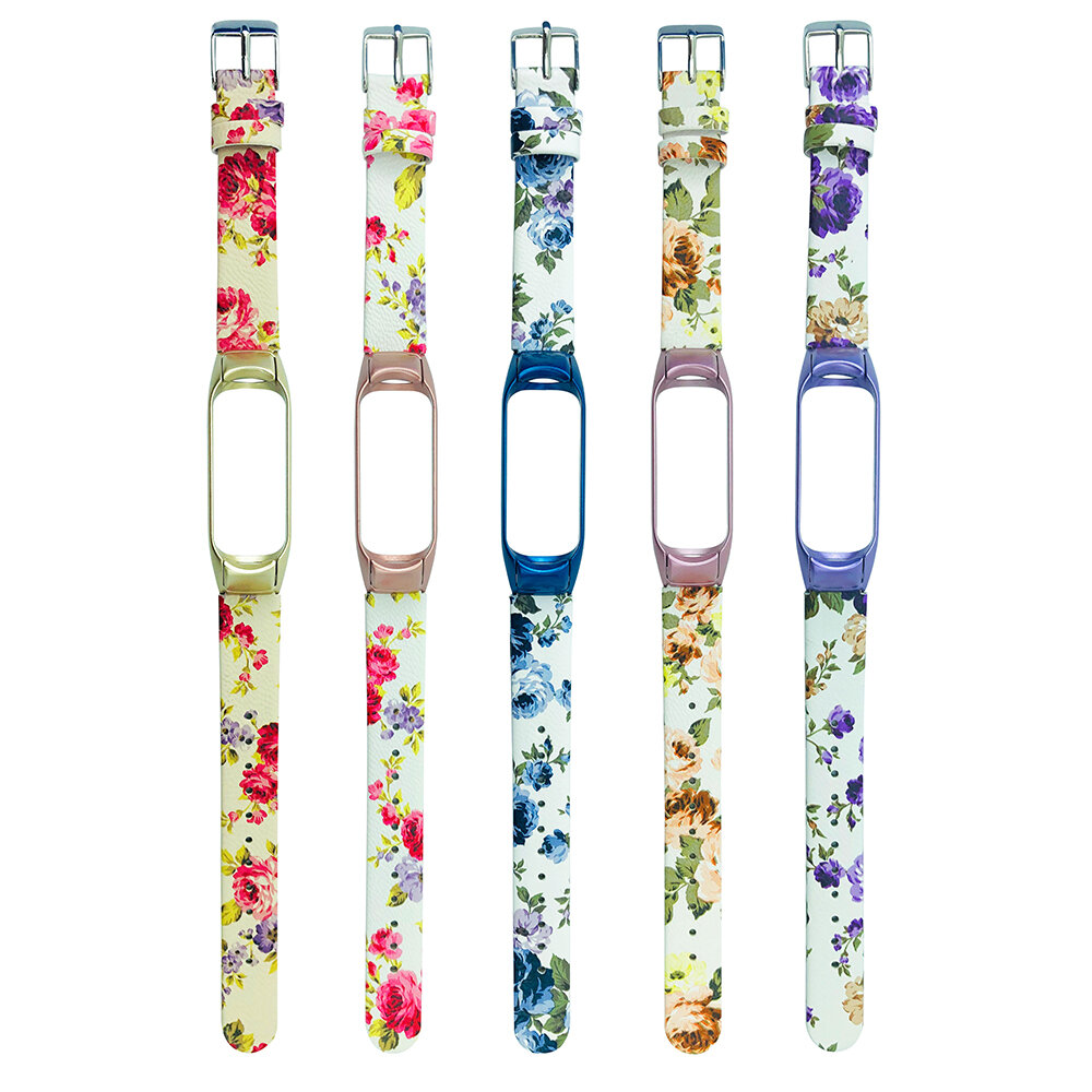 Modeklassiek Colorful Bloempatroon Horlogeband Horlogeband voor Xiaomi miban 3 / miband 4 Niet-origi