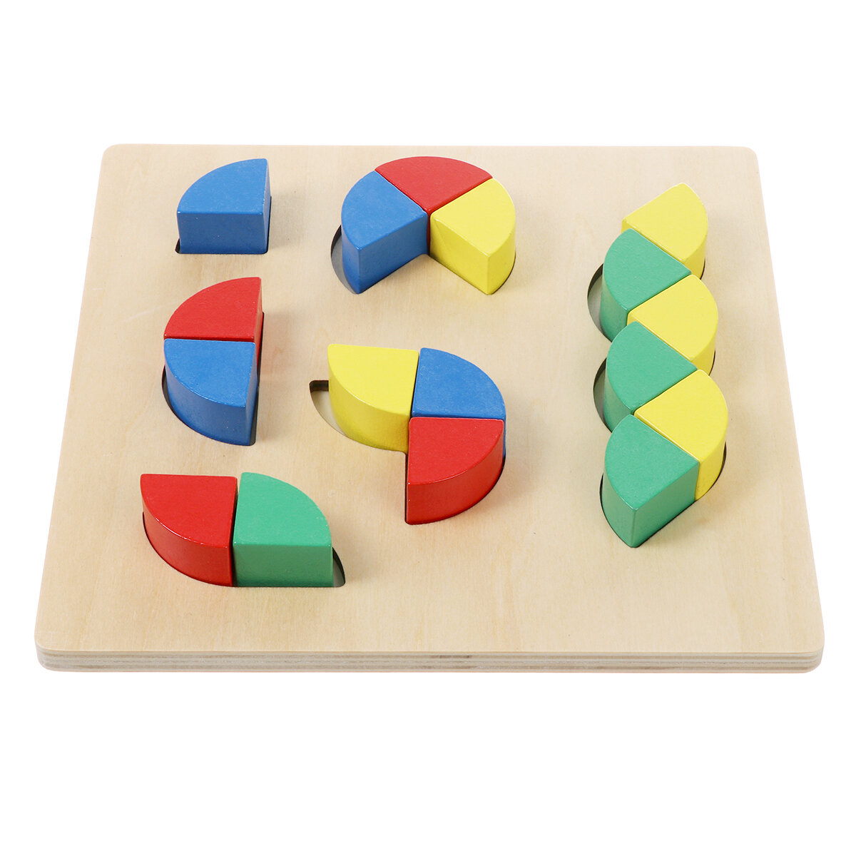 3D Wooden Geometric Blocks Geometric Shapes Puzzle Kids Brain Development Early Educational Toys for