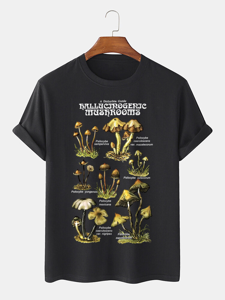 T-shirt van 100% katoen met champignonsoort en grafische print Community Spirit