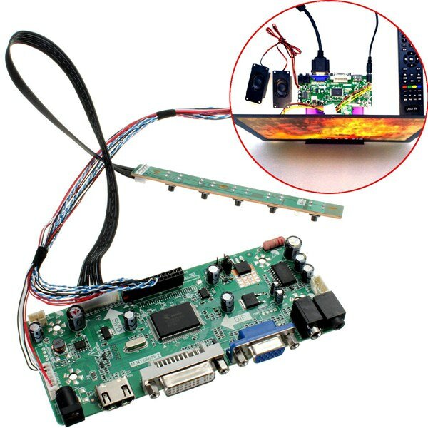 LCD-controllerkaart 40P 8-bit HD DVI VGA-audio PC-modulekit voor B156XW02 15,6-inch display