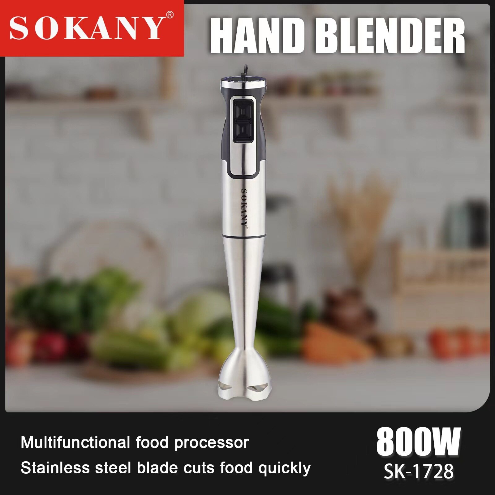 SOKANY 1728 Cooking Stick Multi-function Electric Food Processor Auxiliary Food Machine Juice Vegetable Crushed Ice Mixi