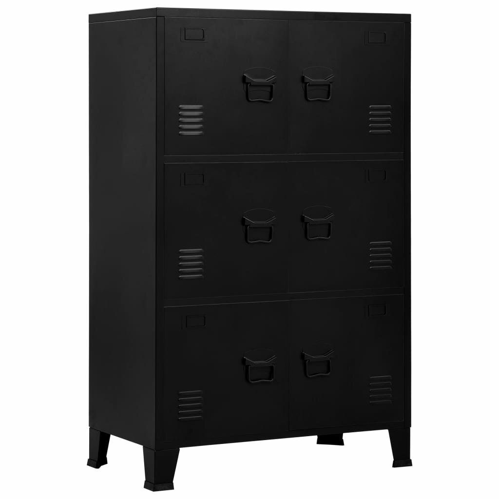 Filing Cabinet with 6 Doors Industrial Black 29.5