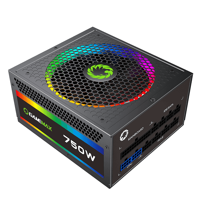 

GameMax 750W Power Supply RGB Fan Fully Modular 80 PLUS Gold Certified with Addressable ARGB LED PSU 12V Power Supplies