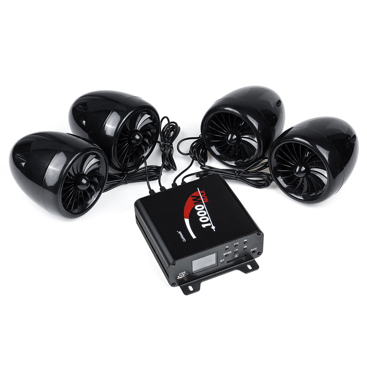 1000W versterker 4 luidsprekers waterdicht bluetooth stereo audiosysteem voor ATV UTV motorfiets ele