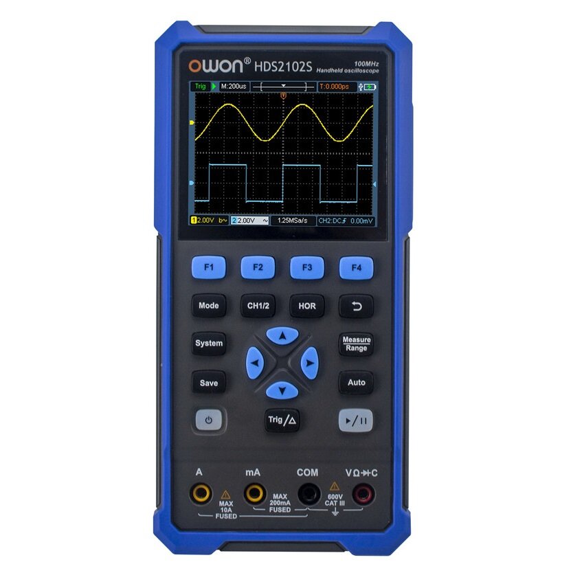 OWON HDS200 Serie 2CH Handheld Oscilloscoop 100MHz Bandbreedte 20000 Counts Multiumeter OSC + DMM + 