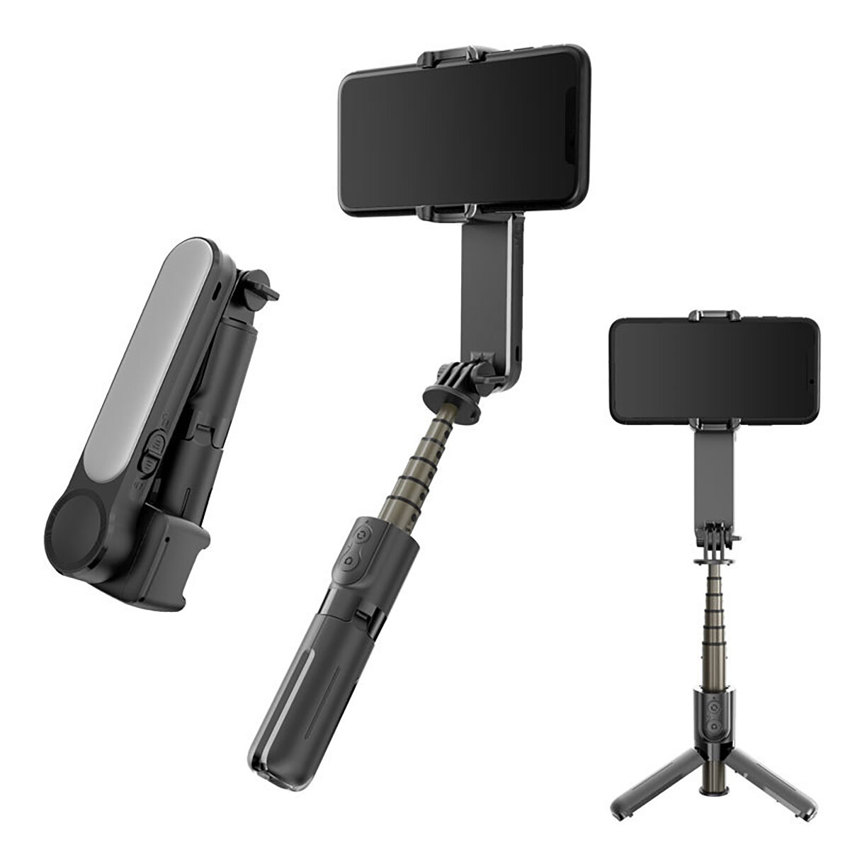 Wireless bluetooth Handheld Gimbal Stabilizer Selfie Stick 3 Modes 9 Brightness