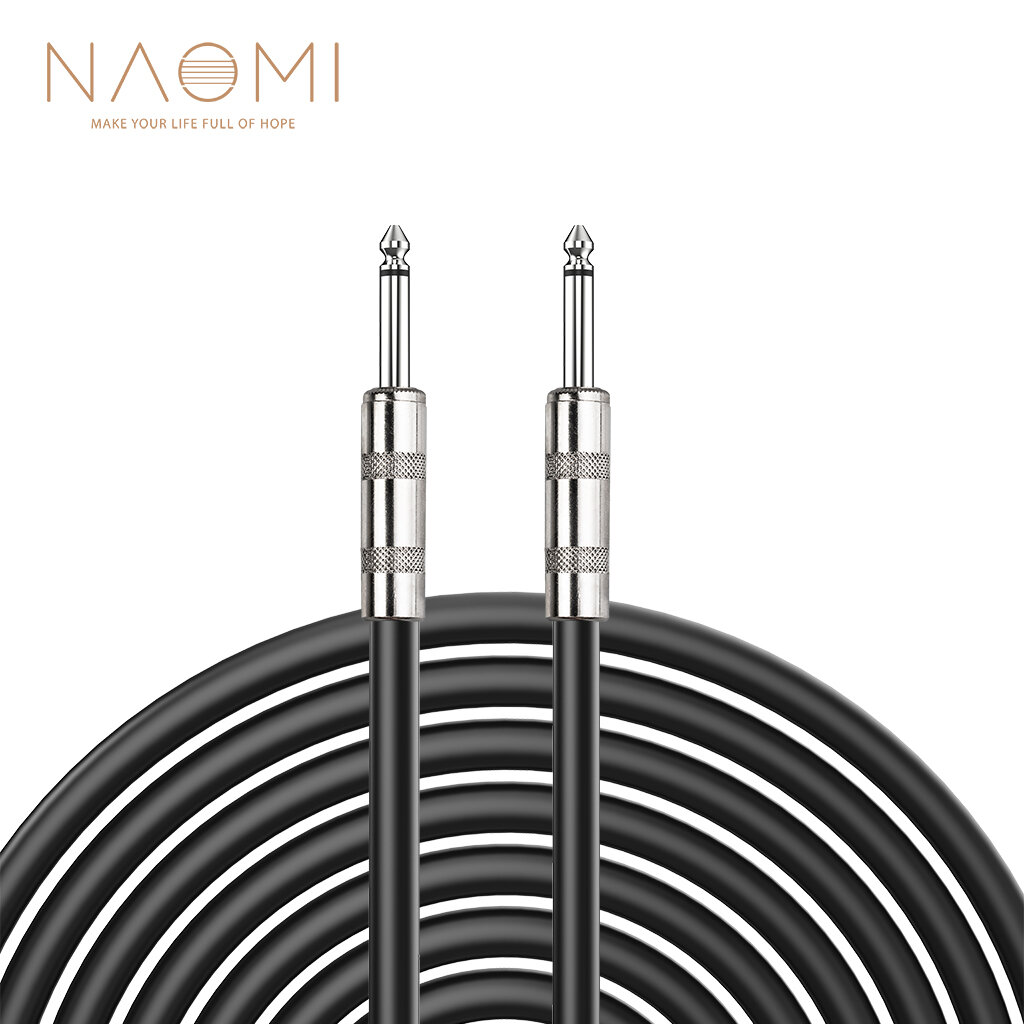 NAOMI Metal Jack 6,35 mm para 6,35 mm Jack Conector 3M / 10FT PVC Cabo de áudio digital