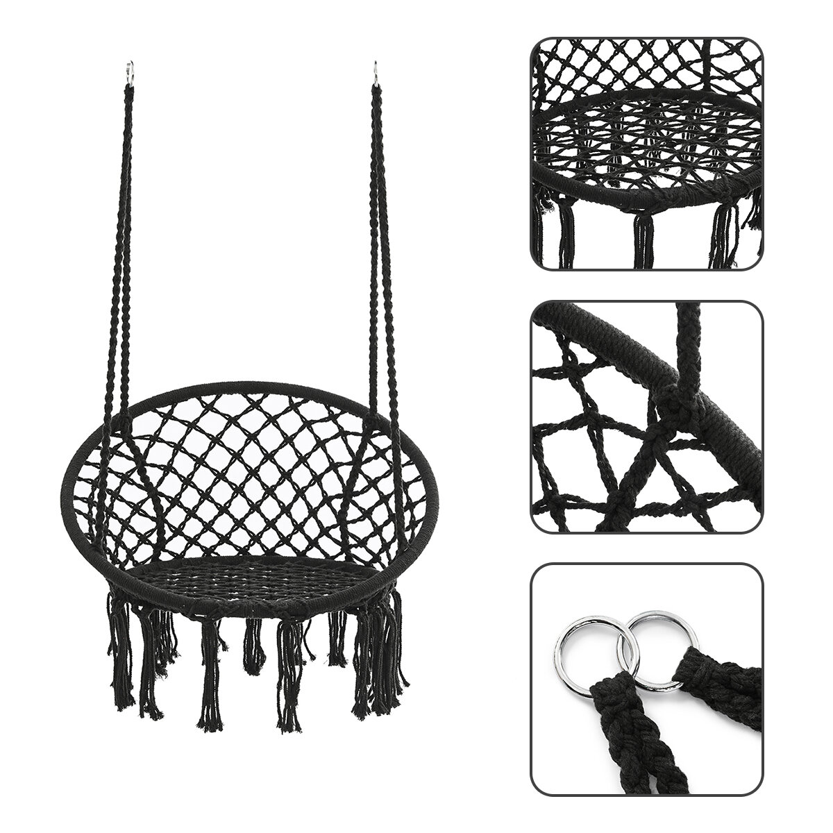 Beltéri kültéri függőágy szék pamut egyszemélyes kerti hinta, hordozható akasztós szék, maximális teherbírás 330 font