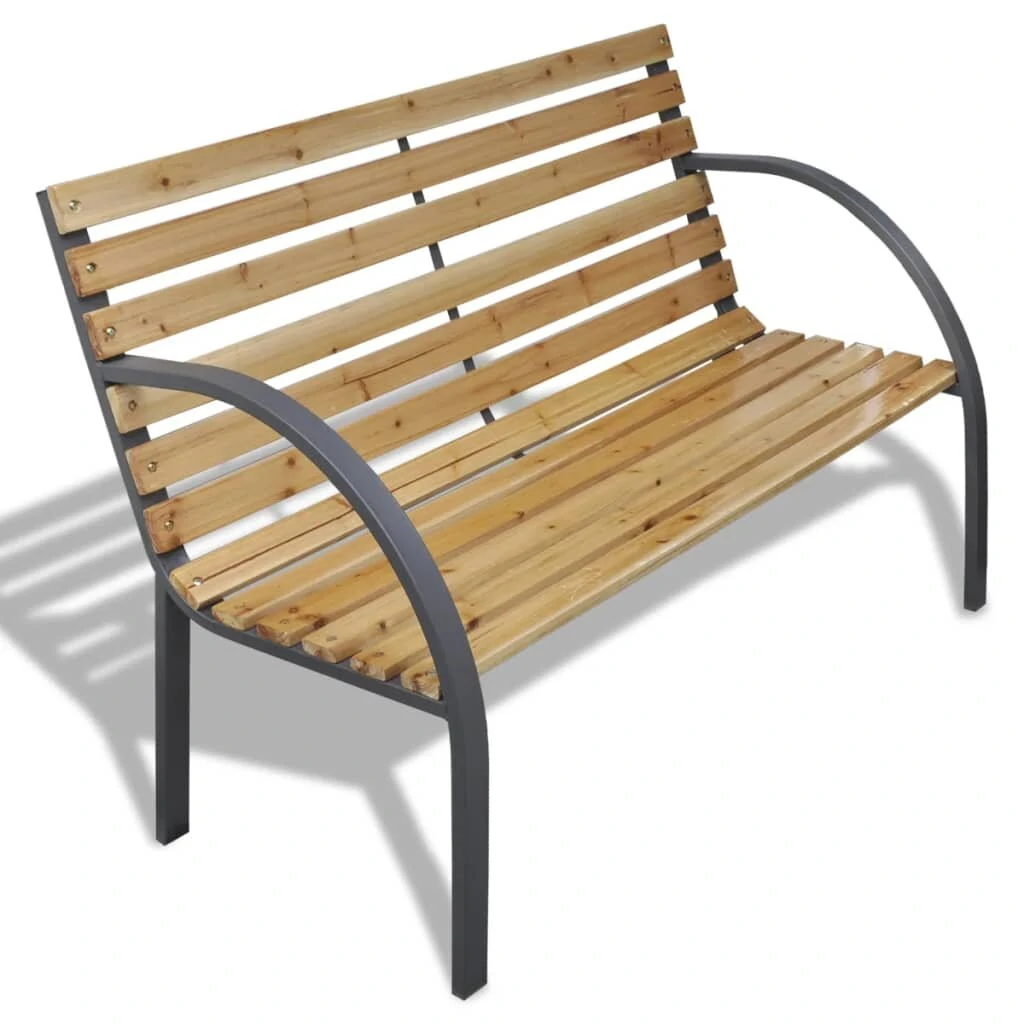 vidaXL 2 Seater Wood Patio Garden Backyard Bench For Indoor & Outdoor