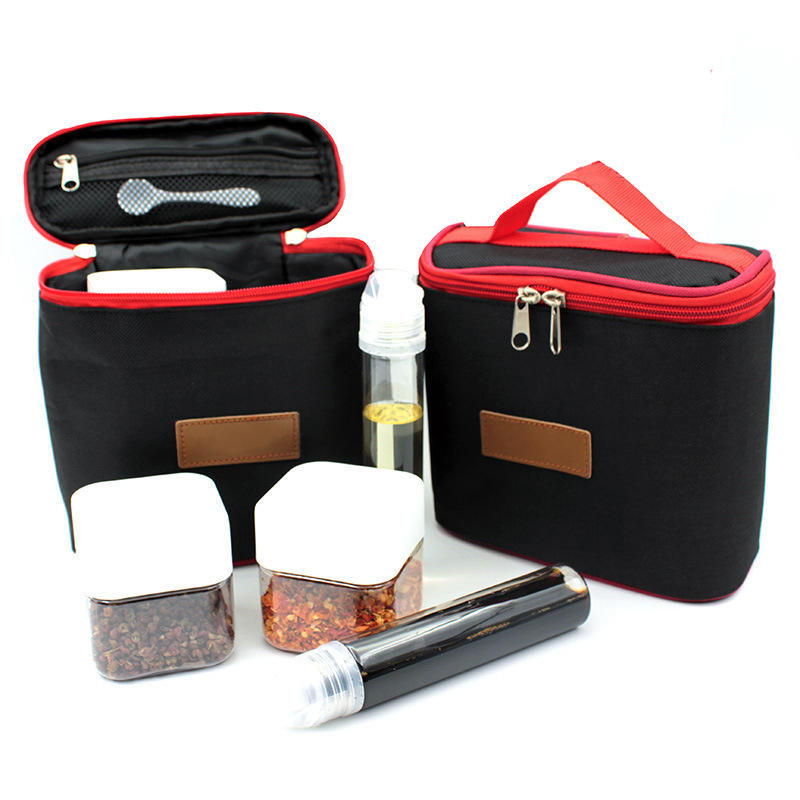 IPRee® 8Pcs Outdoor Seasoning Box Spice Jar Oil Storage Bottle Camping Picnic BBQ Bag Tableware Accessories