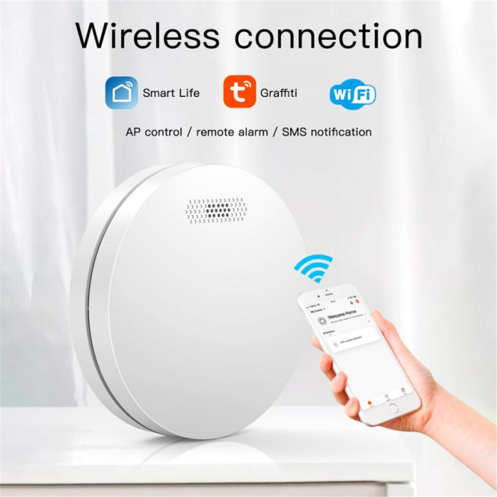 

Bakeey SM11 Wifi Smoke Detector Fire Alarm Sensor Wireless Security System Smart Life Tuya App Control for Smart Home