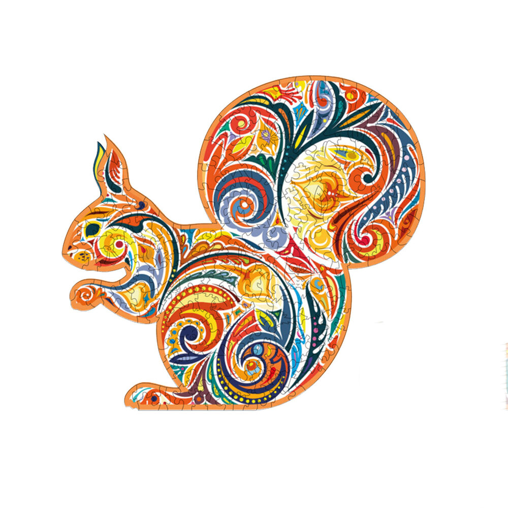 

A3/A4/A5 Wooden Squirrel Pattern Puzzle Colorful Mysterious Charming Early Education Puzzle Art Toys Gifts for Childrens