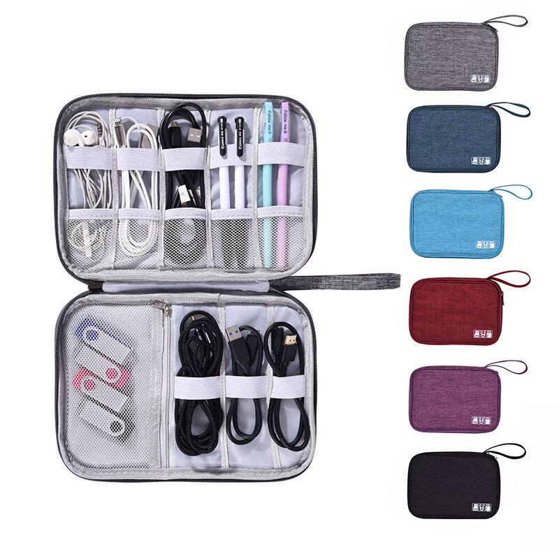 IPRee® digitális kábeltáska Többfunkciós USB modulok Vezetékek Töltő akkumulátor Tároló táska Kültéri utazás