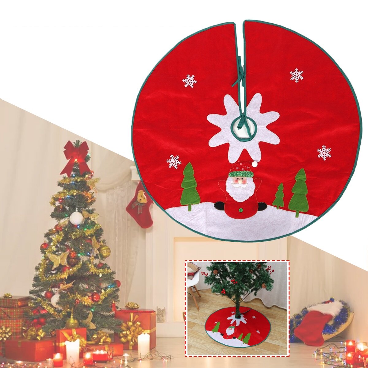 

2020 Рождественский декор Санта-Клаус, юбка с елкой, фартуки, новогодний ковер с рождественской елкой, чехол для ног для