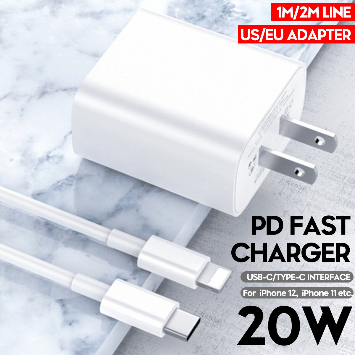 Bakeey 20W USBC充電器トラベルチャージャーアダプターUSB-CPD for Lightning Data Cable Fast Charging iPhone 12 Pro Max Mini