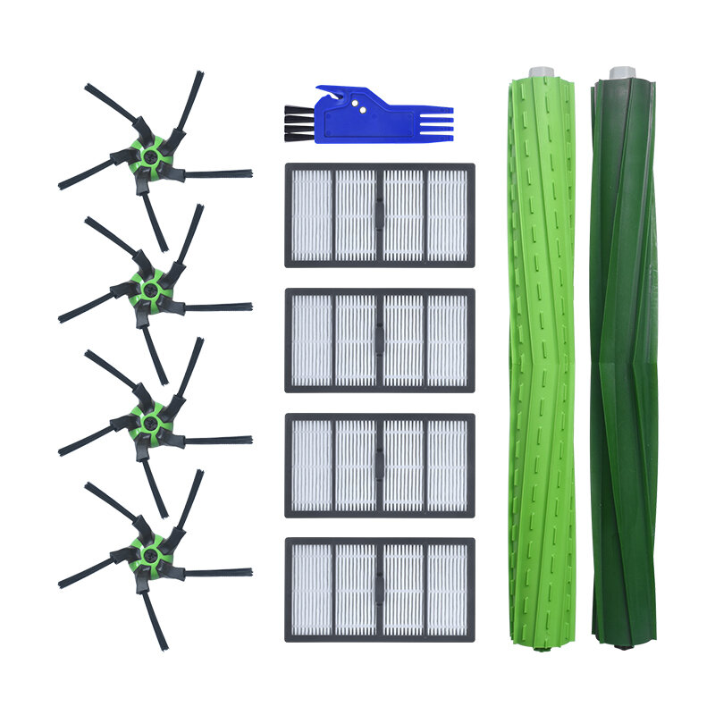 

11pcs Replacements for iRobot S9 Vacuum Cleaner Parts Accessories Main Brushes*2 Side Brushes*4 HEPA Filters*4 Cleaning
