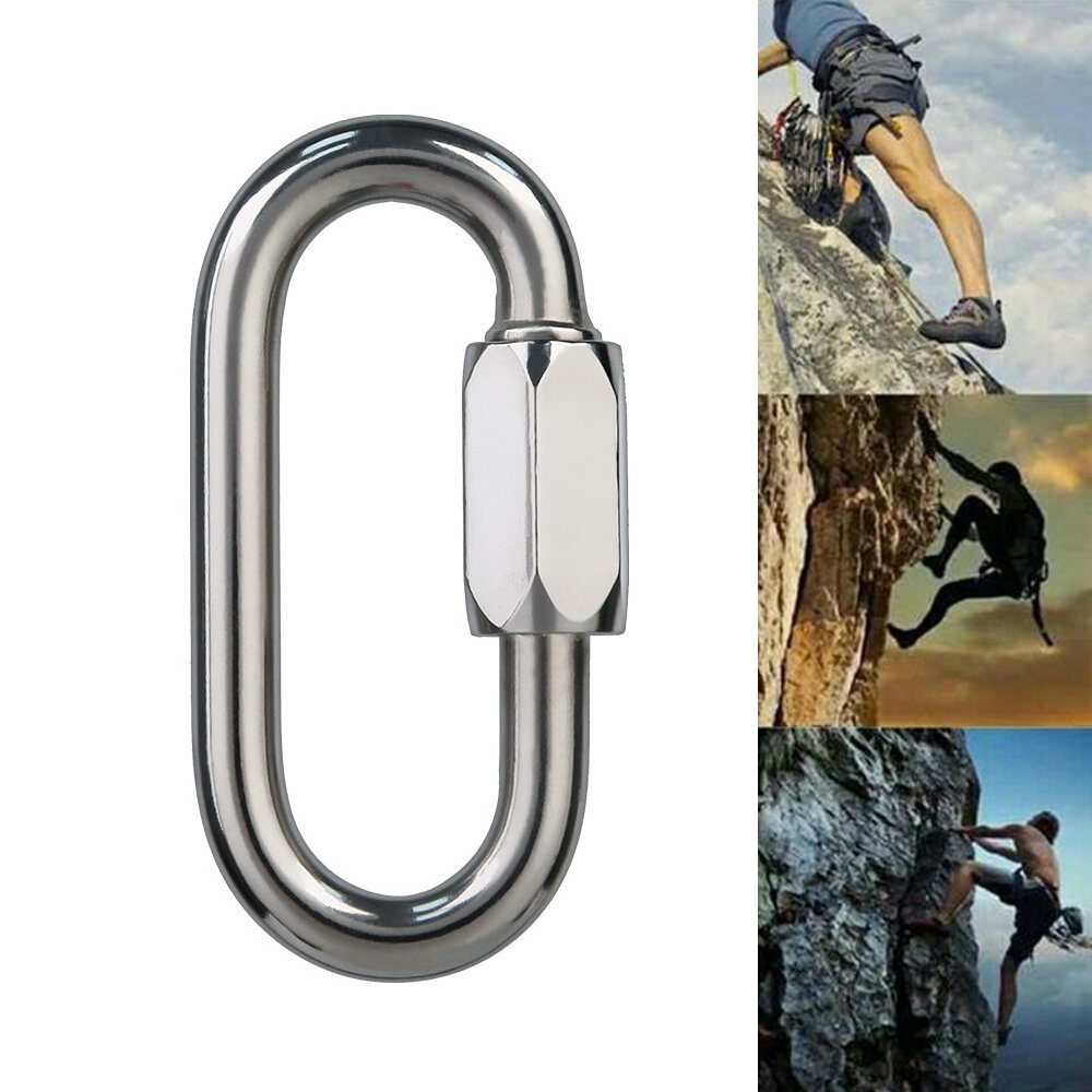 XINDA 12/18/22/28KN Climbing Carabiner Mountain Safety Master Screw Lock D Shaped Buckle Outdoor Hiking Hunting