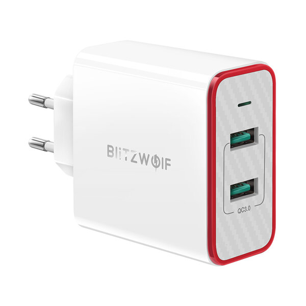 

BlitzWolf® BW-PL3 36W Dual QC3.0 USB Wall Charger Fast Charging EU Plug Adapter For iPhone 12 12 Mini 12 Pro Max SE 2020