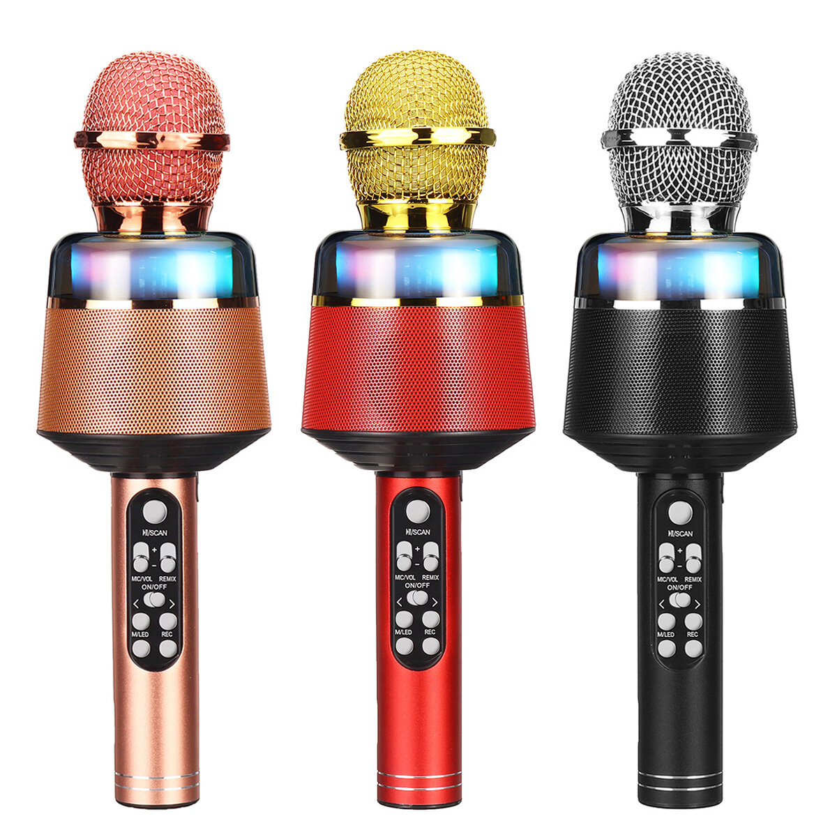 Wirelss bluetooth Microphone DSP Noise Reduction Karaoke Mic Recorder HIFI Stereo Speaker Portable H