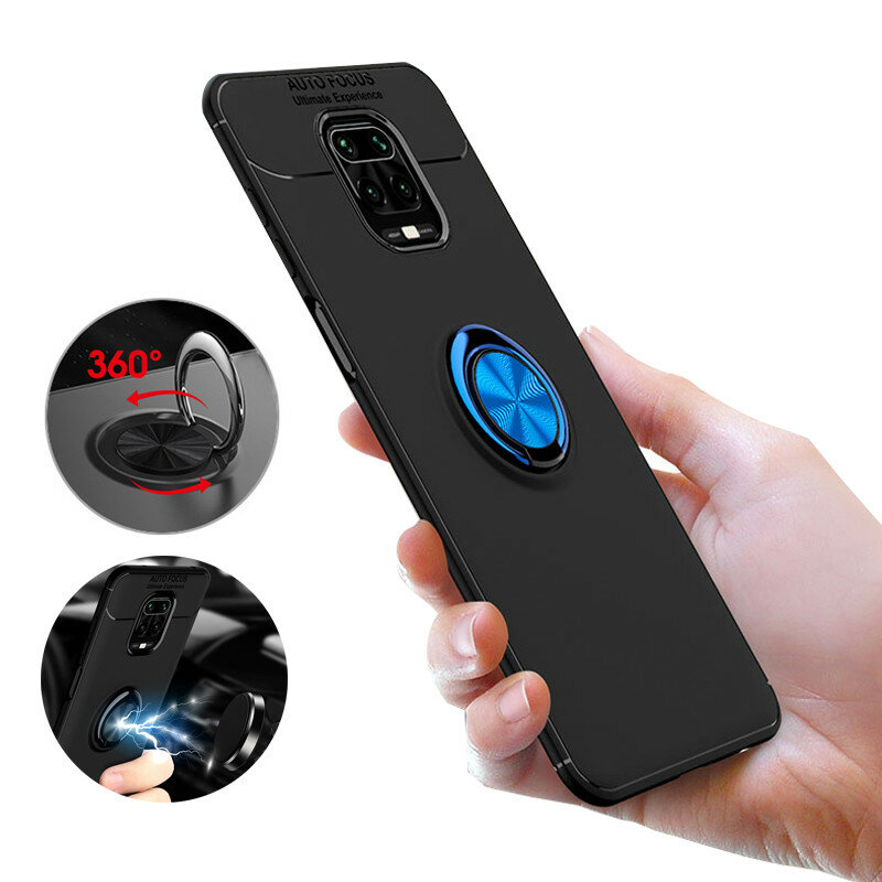 

Bakeey 360º Rotating Magnetic Ring Holder Soft Silicone Shockproof Protective Case for Xiaomi Redmi Note 9S / Redmi Note