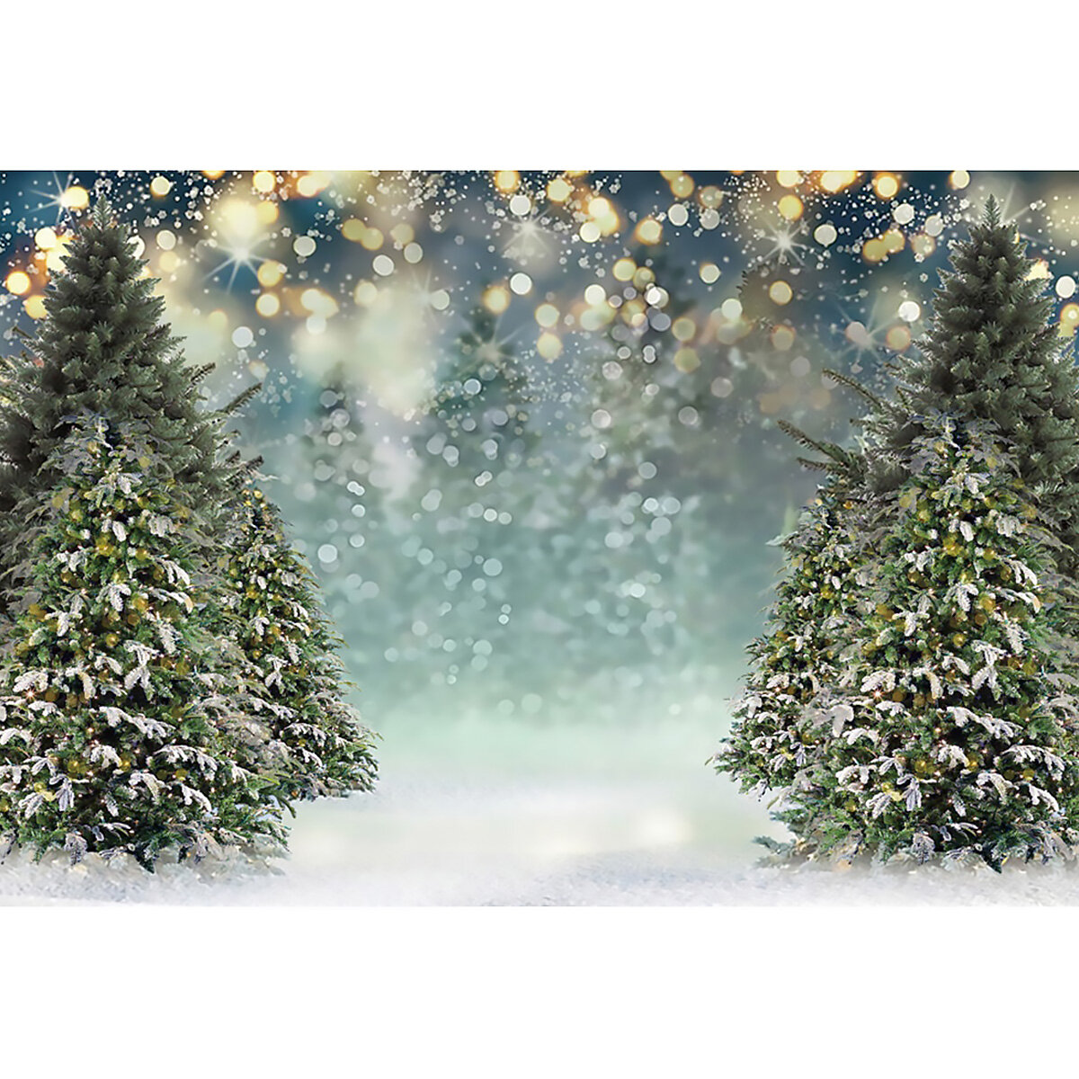 Winter Sneeuwvlok Kerstboom Fotografie Achtergronden Glitter Decoratie Achtergrond Doek voor Studio 