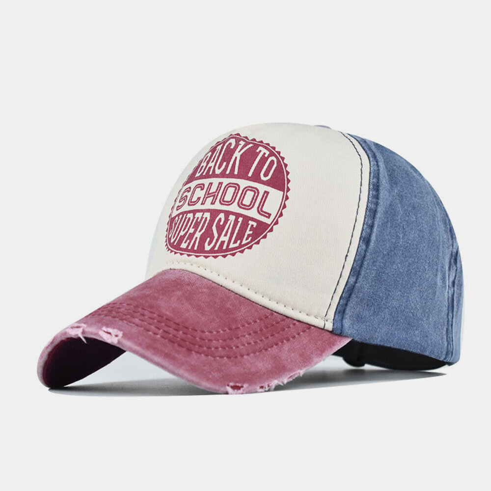 Men Made-old Cotton Washed Contrast Color Casual Baseball Hat