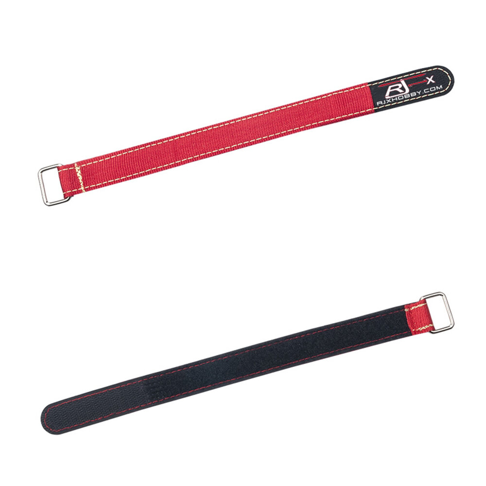 2Pcs RJXHOBBY 20mm Battery Strap Metal Buckle 150-1000mm Length Red Color for RC Drone