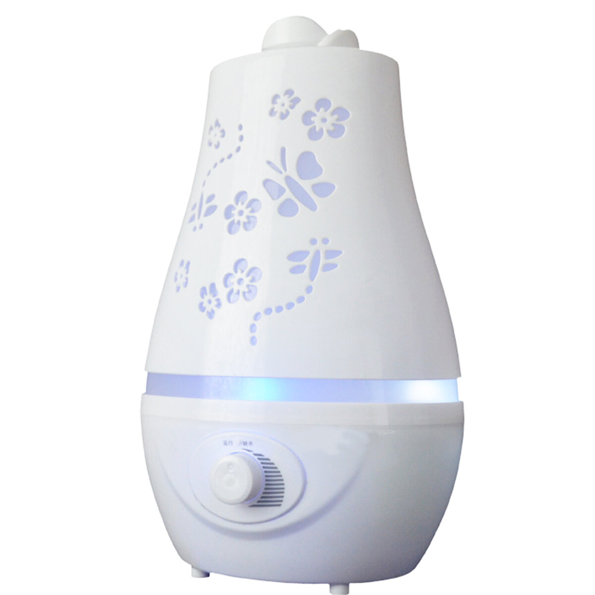 2.4L Four-sided Carved Ray Air Butterfly Carved Humidifier Colorful LED Light