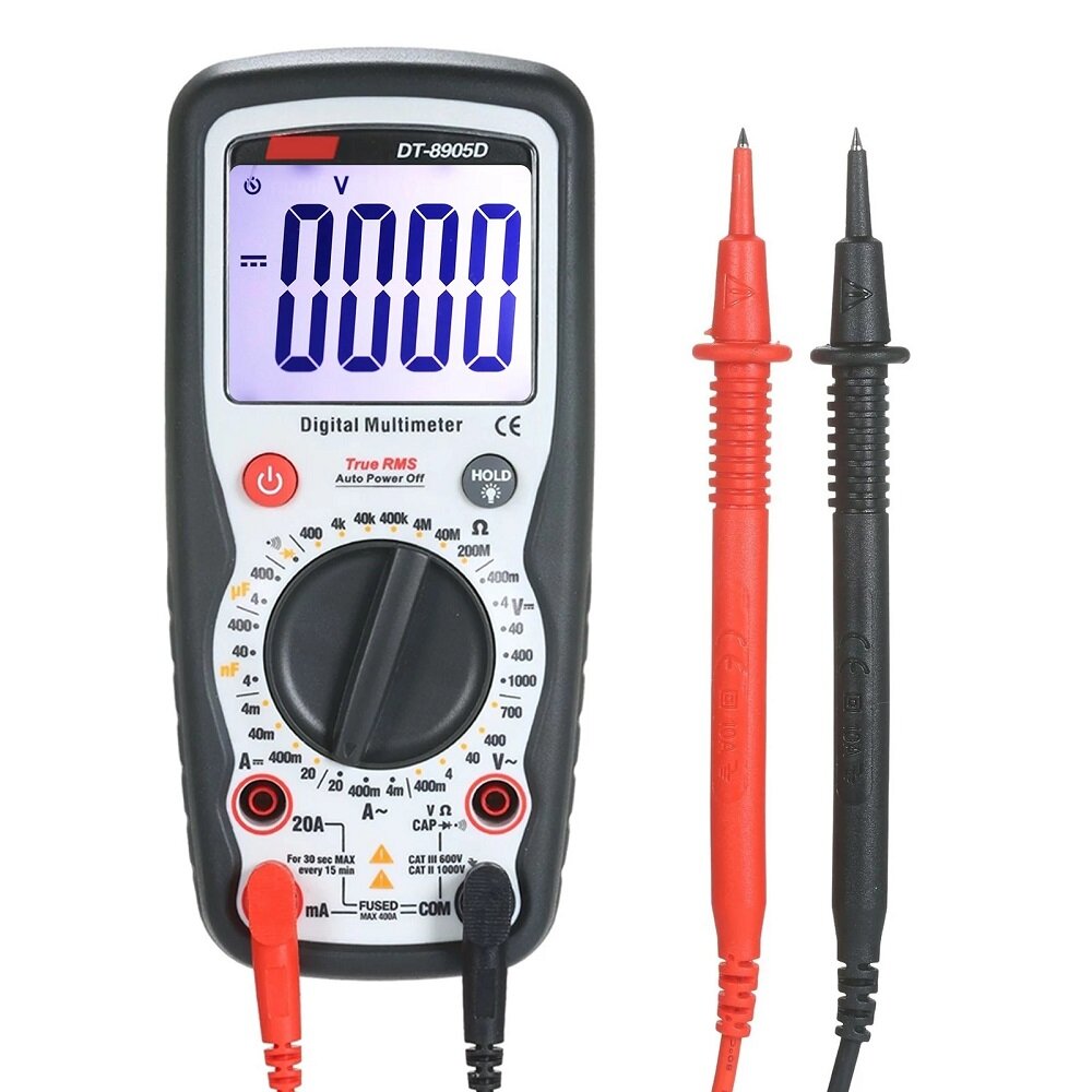 

CEM DT-8905D 4000 Counts TRMS Digital Multimeter High Precision Portable Manual Range AC/DC Voltage Current Meter Capaci