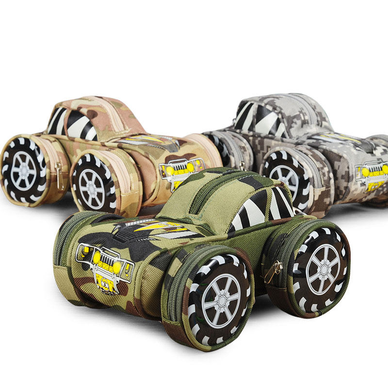 Draagbare 3D Etui Cool Camouflage Car Jeep Stijl Tasje Pennenhouder School Supply Briefpapier Jongen