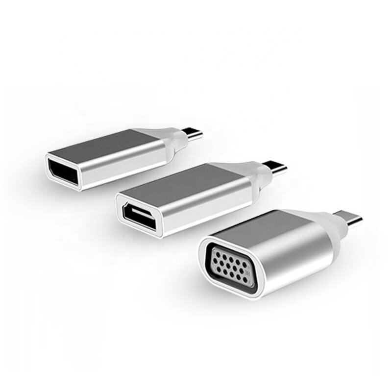 

Aluminum Type-C Male To VGA/DP/HDMI Female Adapter Type-C to HDMI Type-C to VGA Type-C to DP for Desktop Laptop Tablet P