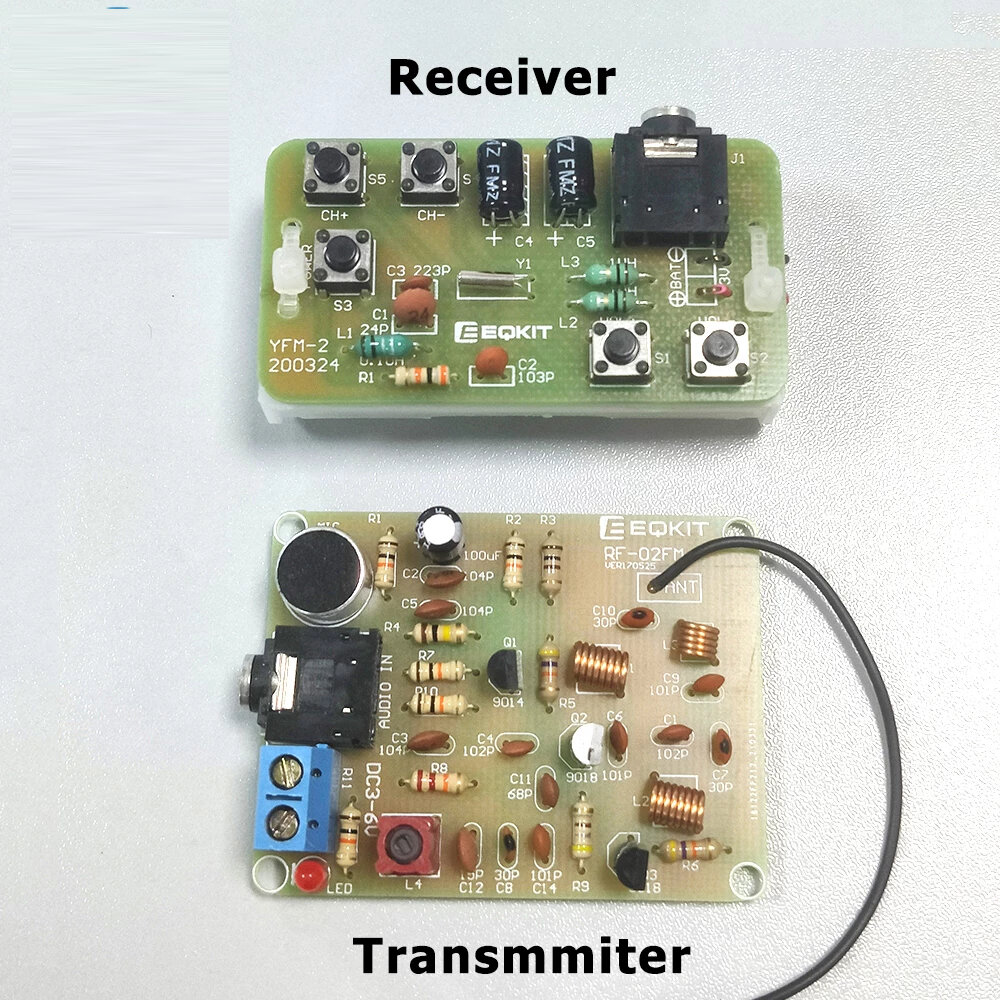 88-108MHz DIY Kit FM Radio Transmitter and Receiver Module Frequency Modulation Stereo Receiving PCB