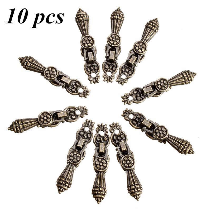 10pcs Antique Drawer Pull Jewelry Box Handle Wooden Case Cabinet