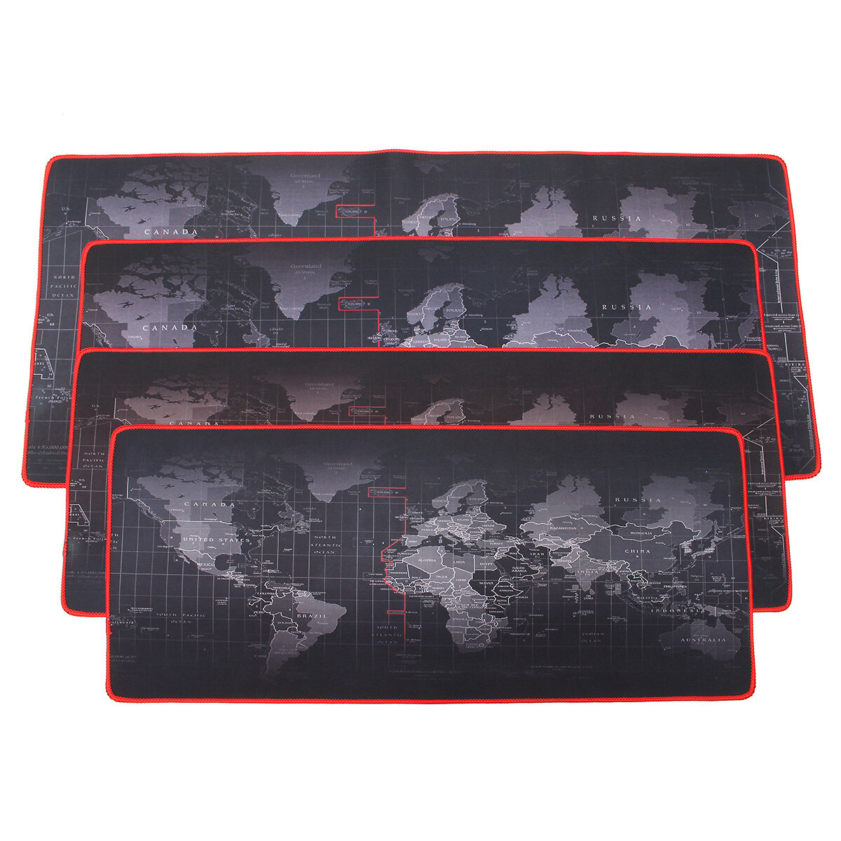2mm Large Non Slip World Map Game Mouse Pad Mat With Red Hem For