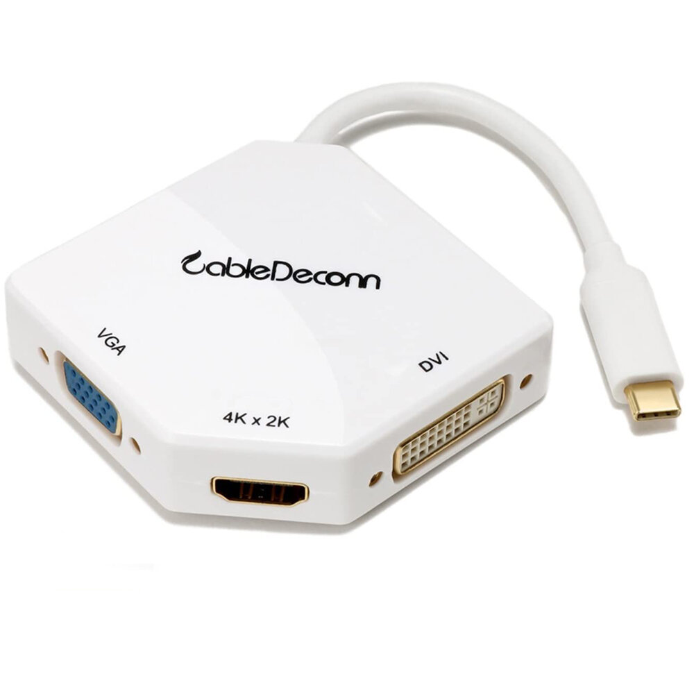 

CableDeconn Type-C - адаптер VGA DVI 3 в 1 4K HD Кабельный преобразователь VGA-адаптер