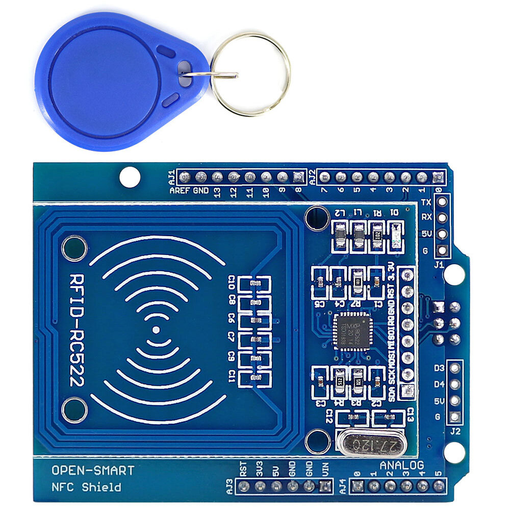 

5pcs NFC Shield RFID RC522 Module RF IC Card Sensor + S50 RFID Smart Card for UNO/Mega2560 OPEN-SMART for Arduino - prod