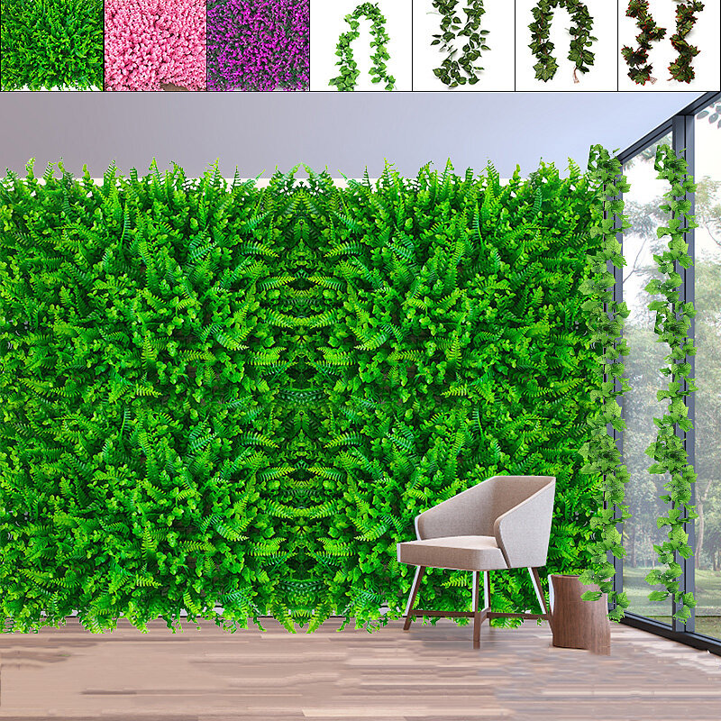 40x60cm DIY Artificial Plant Wall Plastic Home Garden TV Background Shop The Mall for Home Decoratio