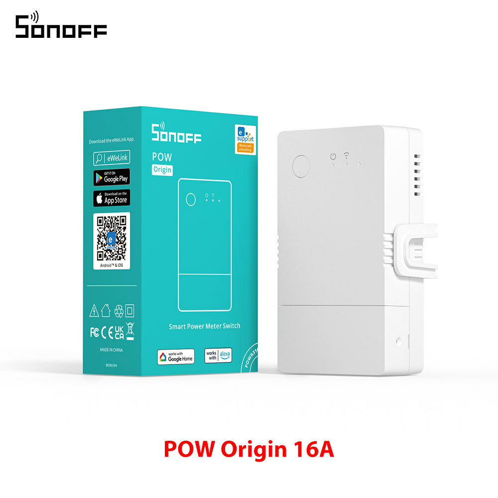 

SONOFF Pow Origin 16A Wifi Smart Power Meter Switch Overload Protector Relay Device Energy Monitoring eWeLink Alexa Goog