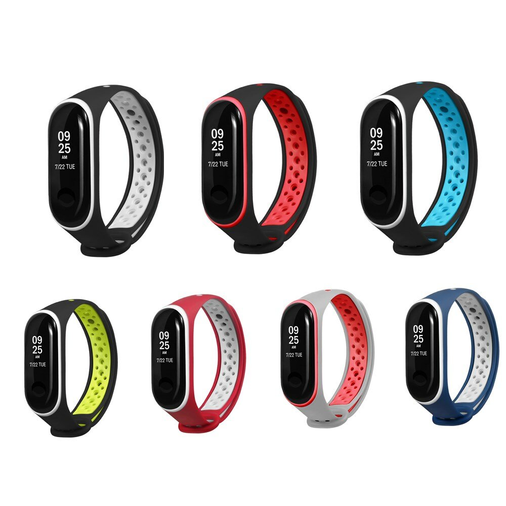 Bakeey double color silicone watch strap replacement smart watch for xiaomi mi band 3 non-original