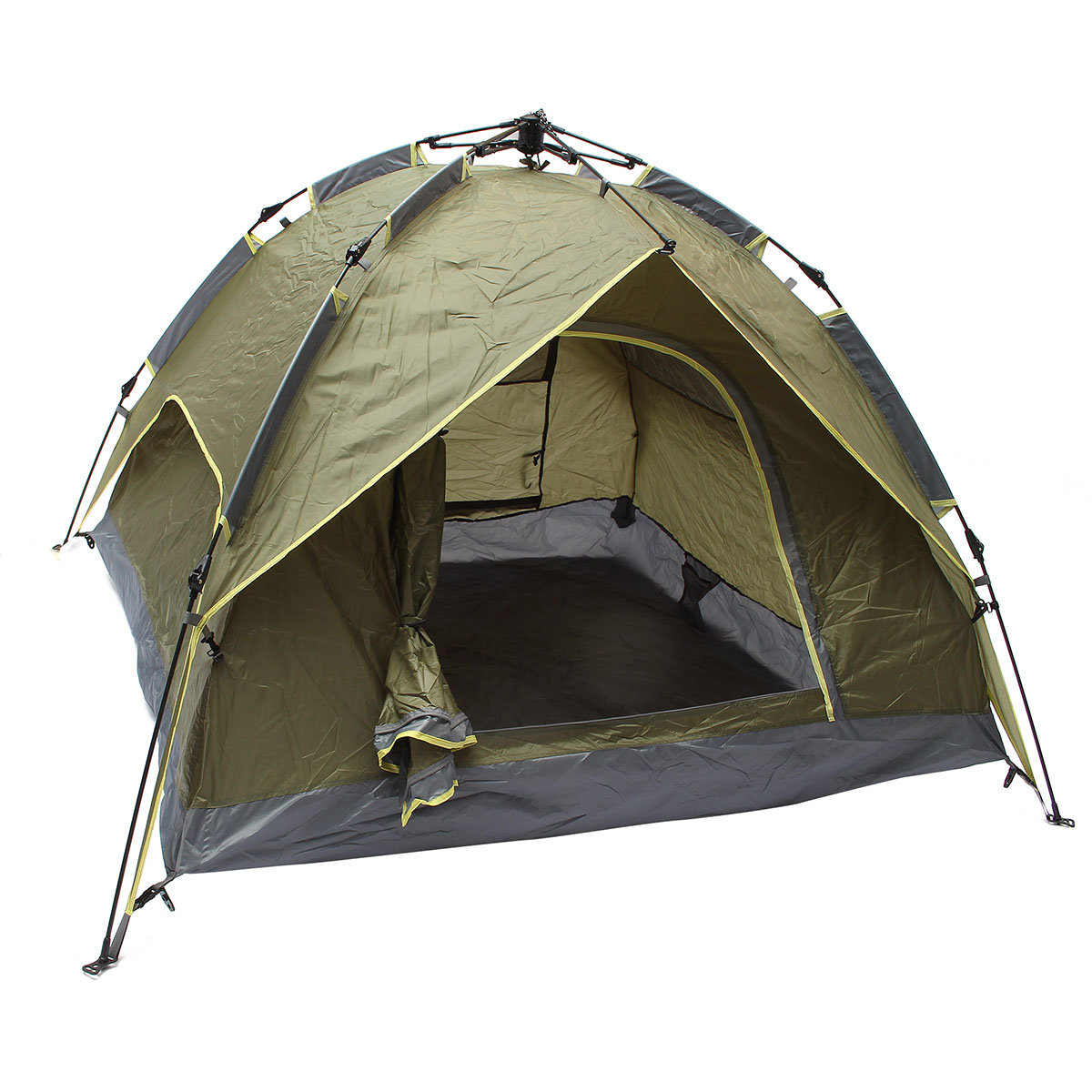 Outdoor 3-4 Persons campeggio Tenda automatica a doppio strato impermeabile antivento parasole UV