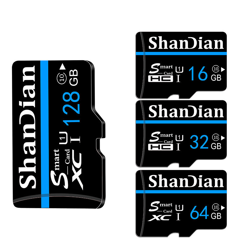 Shandian Memory Card 8/16/32/64/128GB Class 10 High Speed TF Memory Card Flash Drive With Card Adapter For iPhone 12 For
