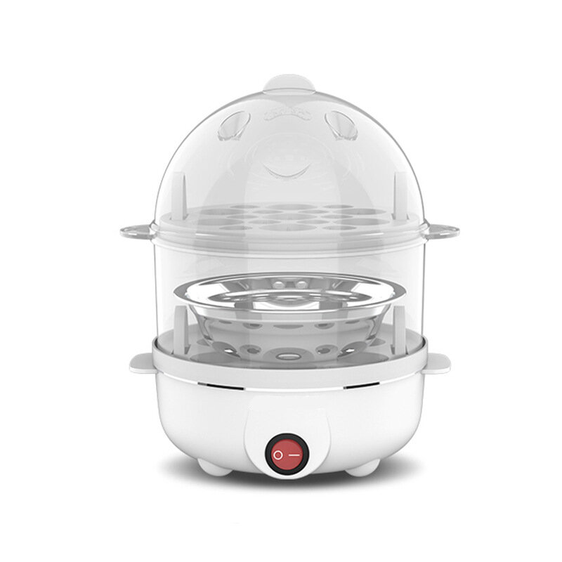 

Electric Egg Steamer Breakfast Machine Auto Power Off Double Layer Poacher Multi-function Food Processor Kitchen Gift Bo