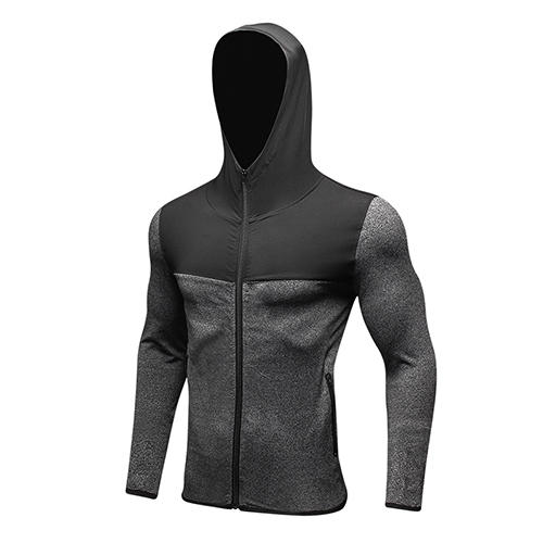 Men Hoodie Soccer Jersey Compression Fitness Tight T-Shirt Gym Sportswear Running Jacket
