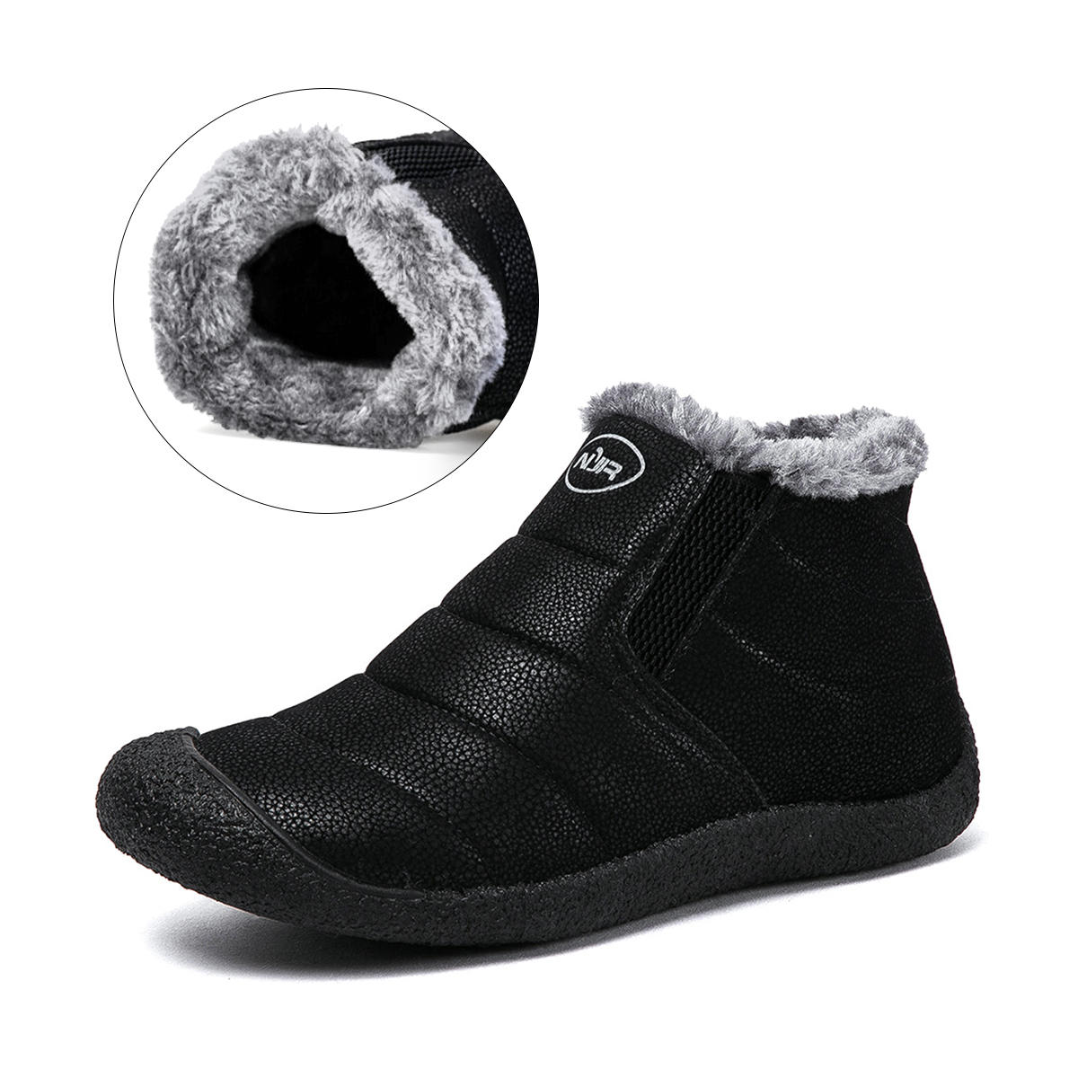На открытом воздухе Uniex Теплая шерстяная подкладка Slip на плоской лодыжке снега Ботинки Travel Sport Shoes 