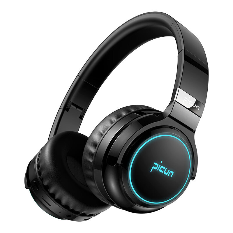 Picun B26 Bluetooth-hoofdtelefoon Touch Control LED-licht Draadloze headset met lichtgevende oorbesc