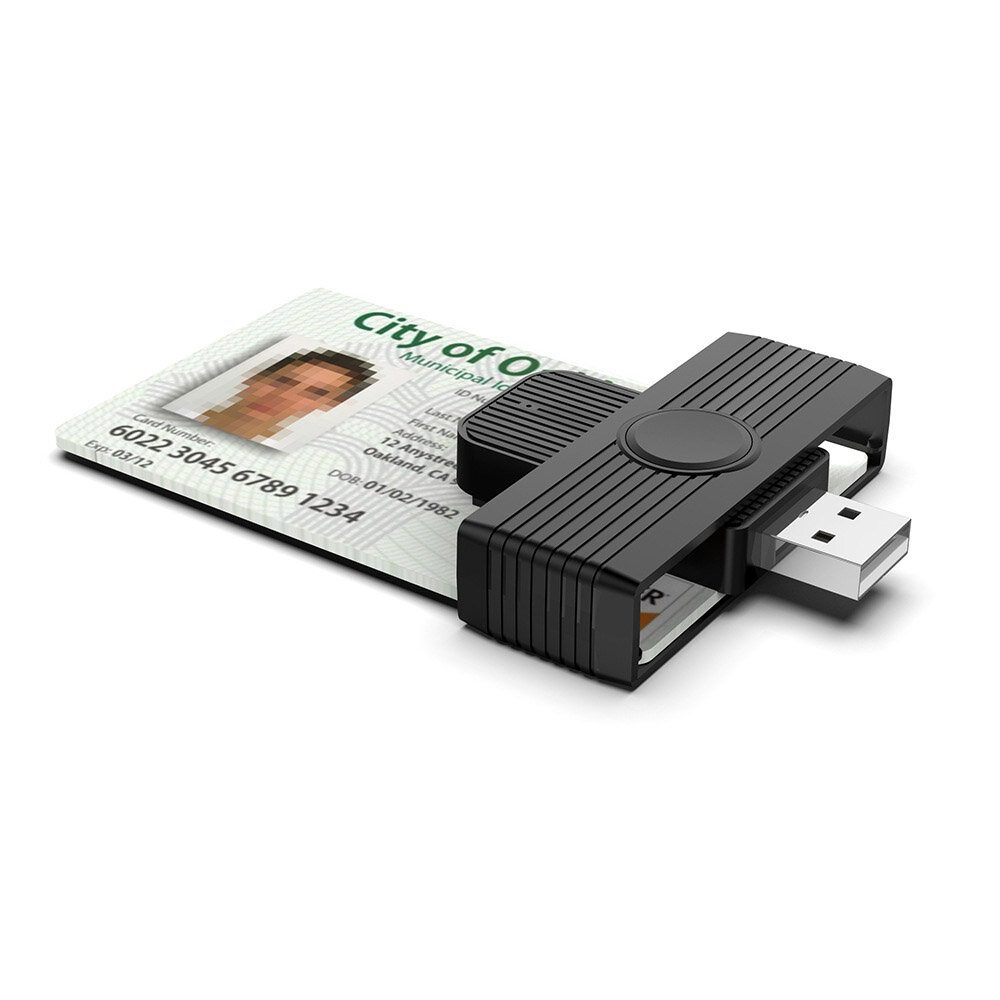 

Rocketek USB Smart Card Reader ID Card CAC Card Reader for AKO OWA DKO JKO DCO Cards