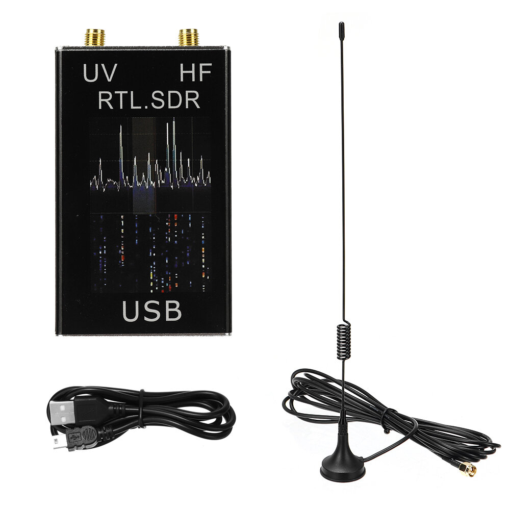 100KHz-1.7GHz Full Band UV HF RTL-SDR USB Tuner Receiver USB Dongle with RTL2832U R820T2 Ham Radio R