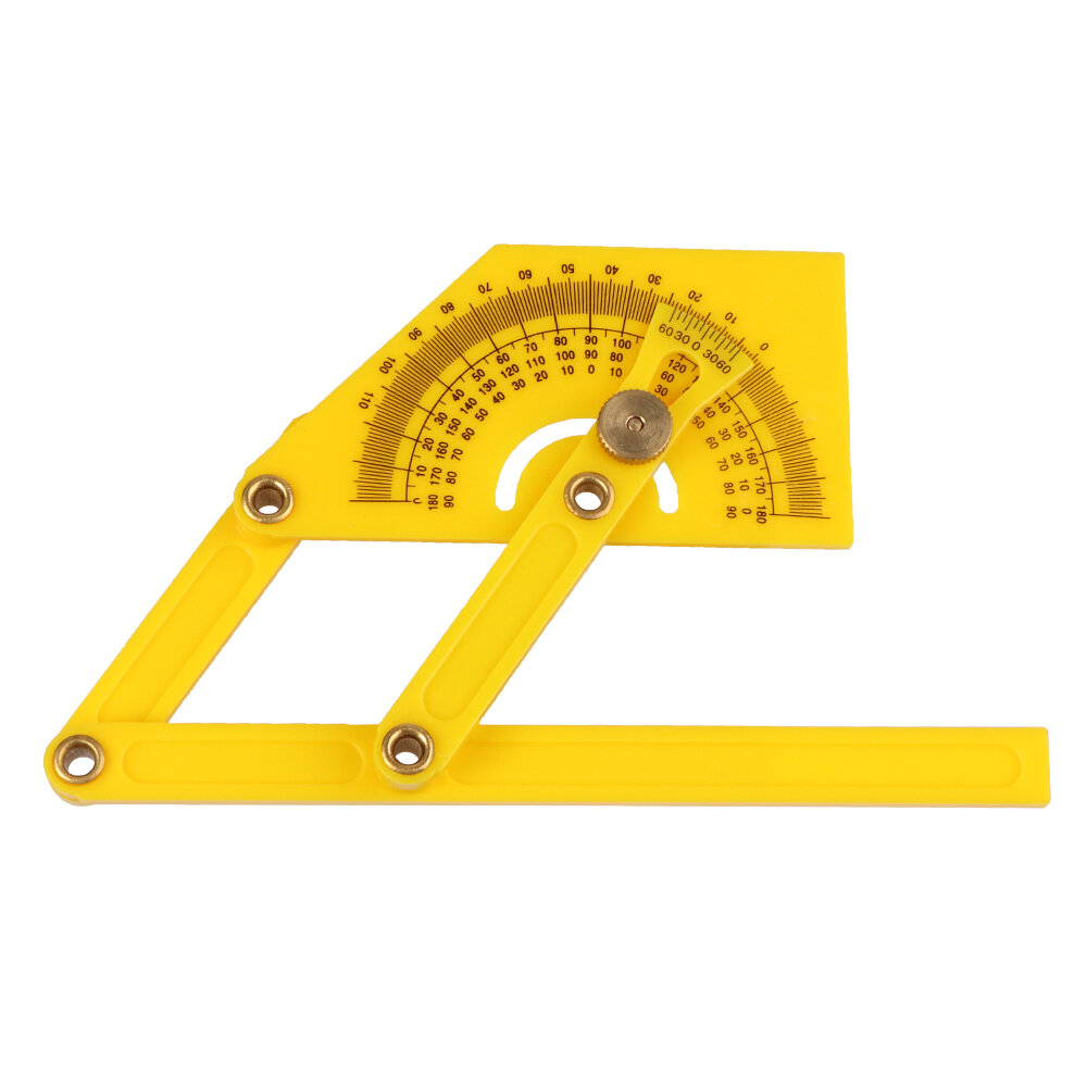 Herramienta profesional de medición multiángulos 0-180 con visor de ángulo plástico medidor de mitra establecidos reglas transportador Angleizer amarillo constructores artesanos goniómetro