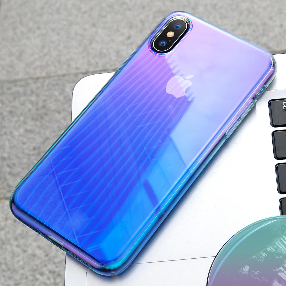 Baseus Protective Case For iPhone XS Max Gradient Glow Shockproof Soft TPU Back Cover